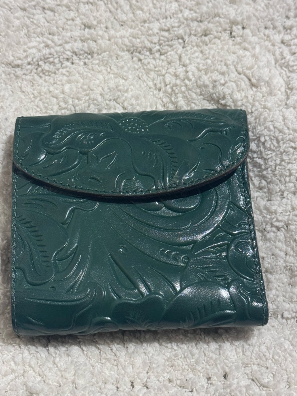 Patricia Nash Green Embossed Leather Wallet